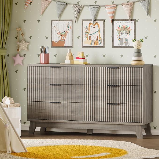 53" Long Dresser for Bedroom, 6-Drawer Dresser - Image 8