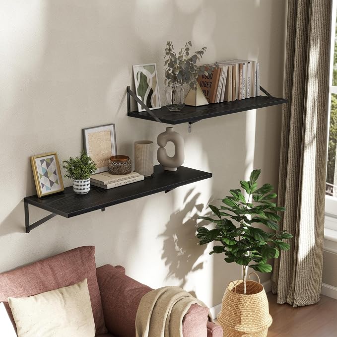 Deep Floating Shelves Wall Mounted, Living Room, Office - Image 2