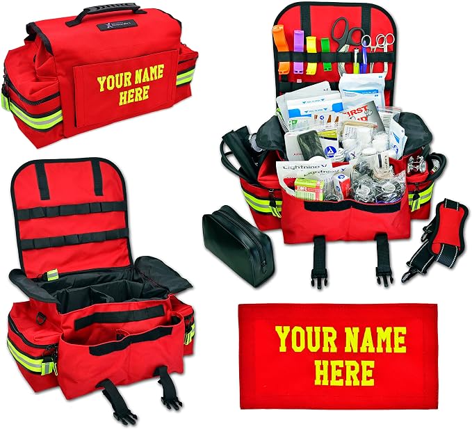 Lightning X Personalized First Responder EMT EMS Trauma Bag w/Stocked First Aid by LightningXProducts