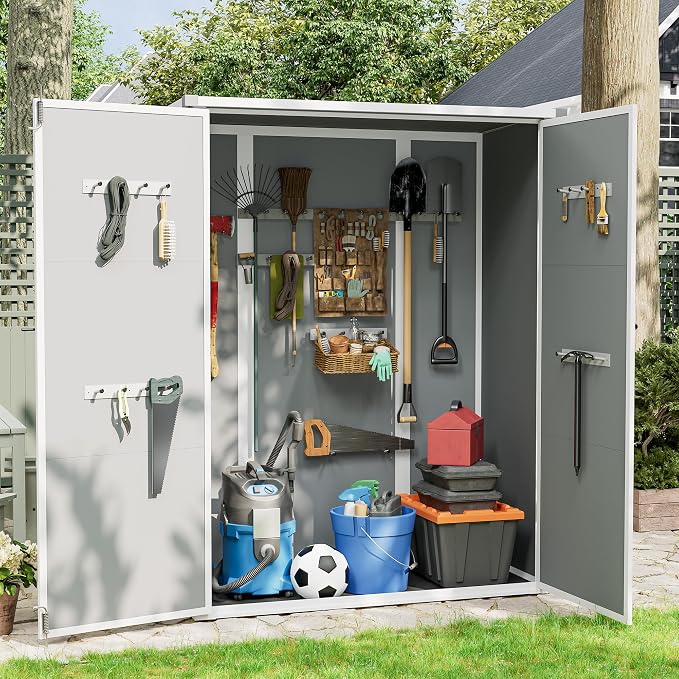 UDPATIO 38 Cu.ft Vertical Storage Shed, 4.3 ft x 5.6 ft Resin Outdoor Shed - Image 3