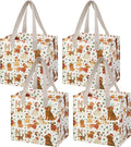 VENO 4 Pack Christmas Reusable Grocery Bags, Heavy-Duty Shopping Bags by Veno