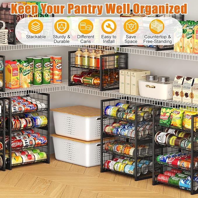X-cosrack 2 Packs Stackable Can Rack Organizer - Image 5