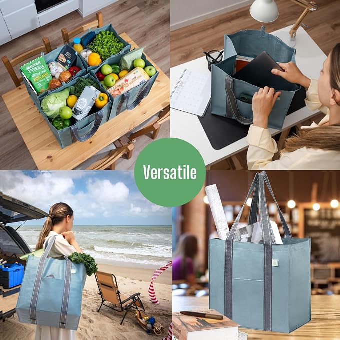 VENO 4 Pack Reusable Grocery Bags, Heavy-Duty Shopping Bags - Image 6