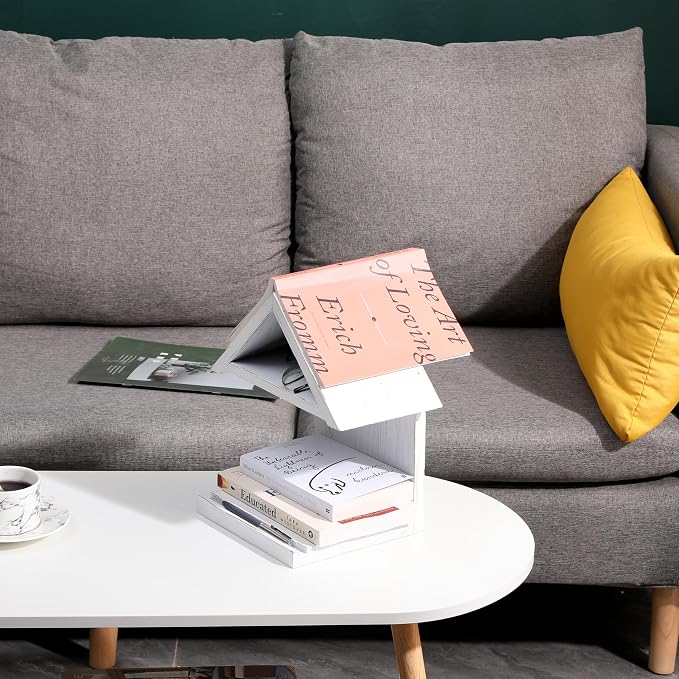 Wooden Floating Bedside Bookshelf, Desktop Book Stand, Mini Library Shelf - Image 5