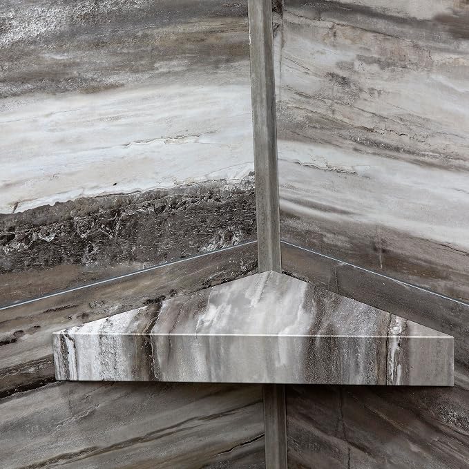 Palisade Vinyl Waterproof Corner Shower Shelf in Louvre Granite - Image 5