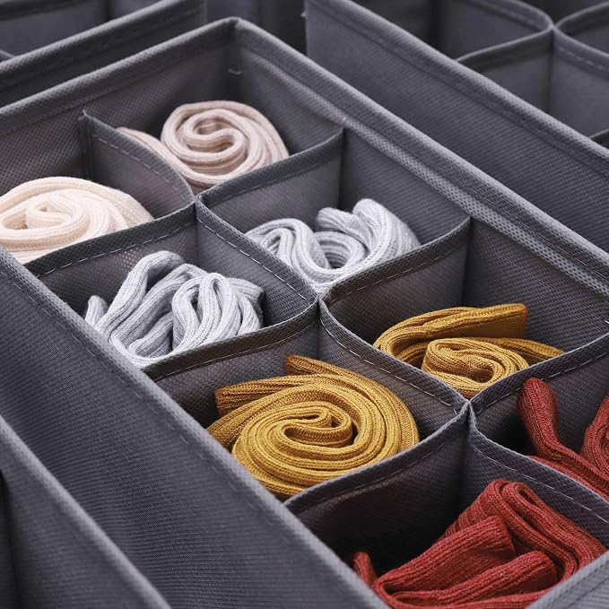 DIOMMELL 6 Pack Foldable Cloth Storage Box Closet Dresser Drawer Organizer - Image 4