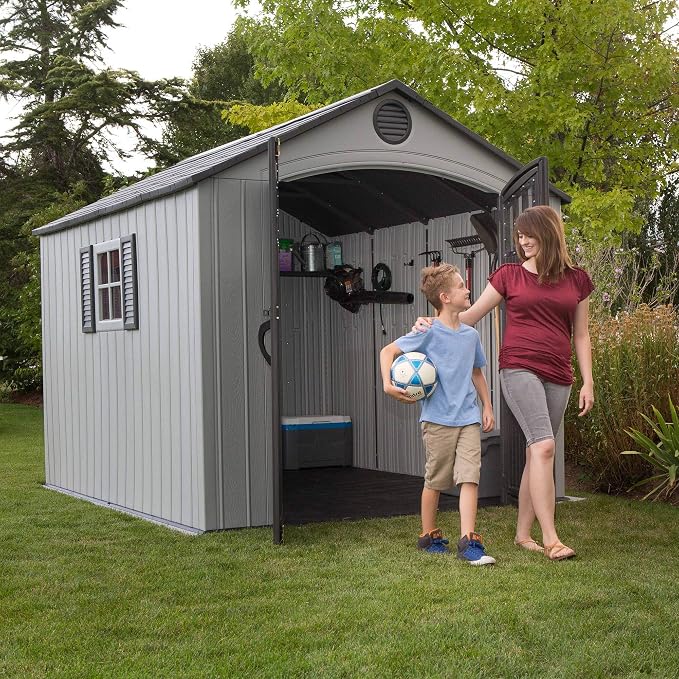 Lifetime 8 x 10 Ft Outdoor Storage Shed, Dual-Wall HDPE Construction, - Image 7