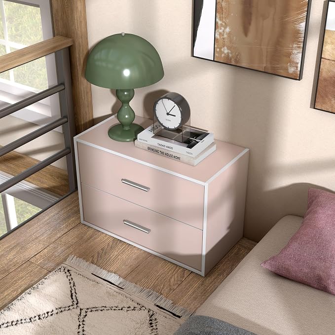Homes: Inside + Out Apexa 2-Drawer Wooden Stackable Storage Drawers, Small Food - Image 7