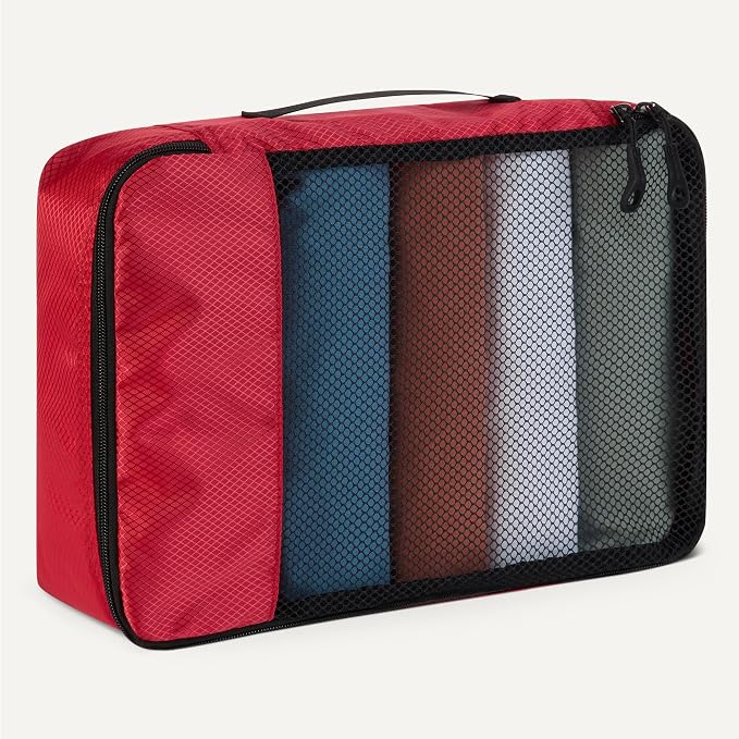 Amazon Essentials 4-Piece Packing Cubes Travel Accessories Set, Luggage - Image 4
