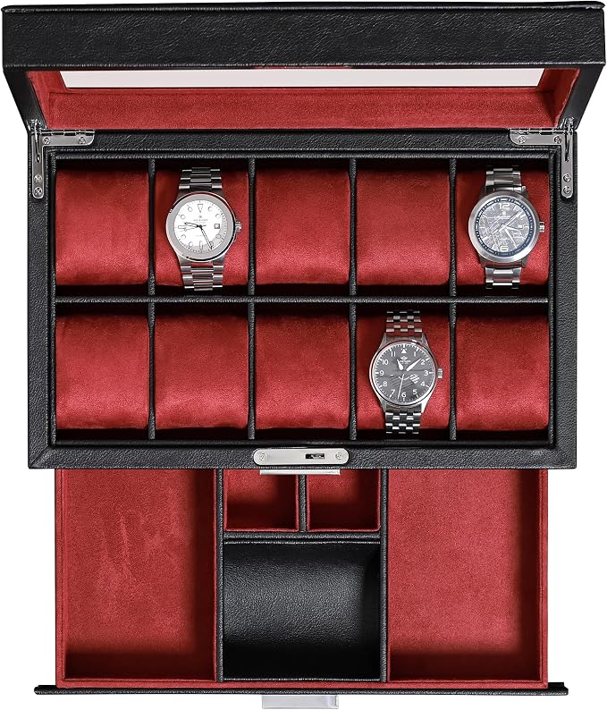 ROTHWELL 10-Slot Watch Box in Leather by RothwellSanFrancisco