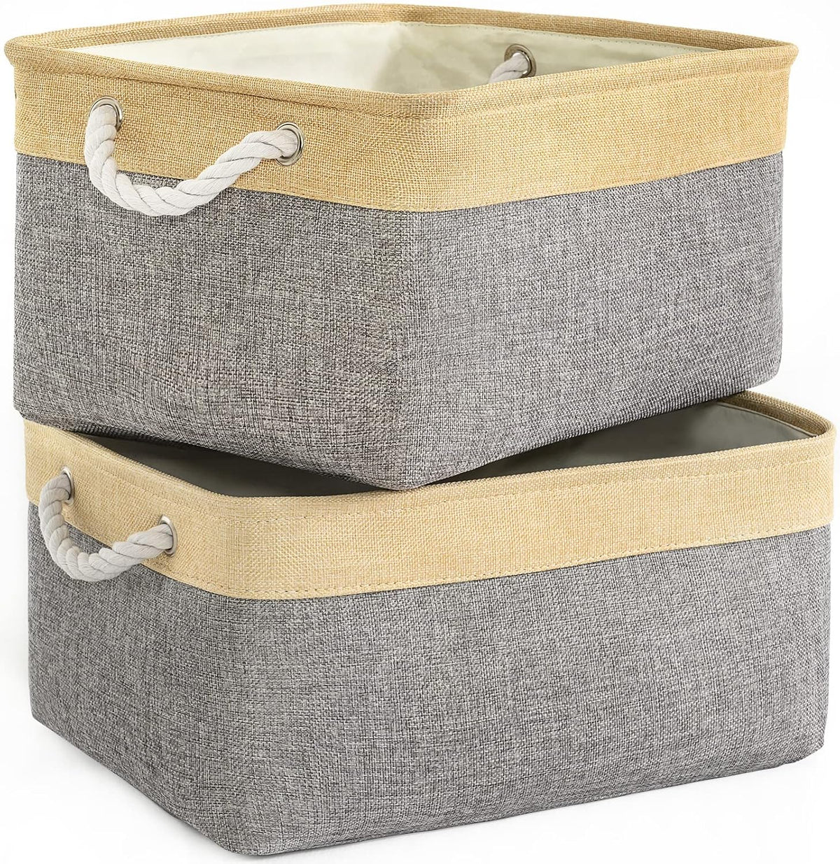 Storage Basket for Organizing - 3 Pack 14x10x7 inch Large Collapsible