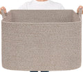 Goodpick 105L Large Woven Storage Basket, Rectangle Cotton Rope Basket by Goodpick