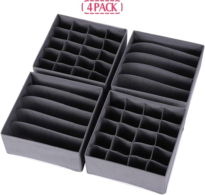 DIOMMELL 4 Pack Foldable Cloth Storage Box Closet Dresser Drawer Organizer - Image 7