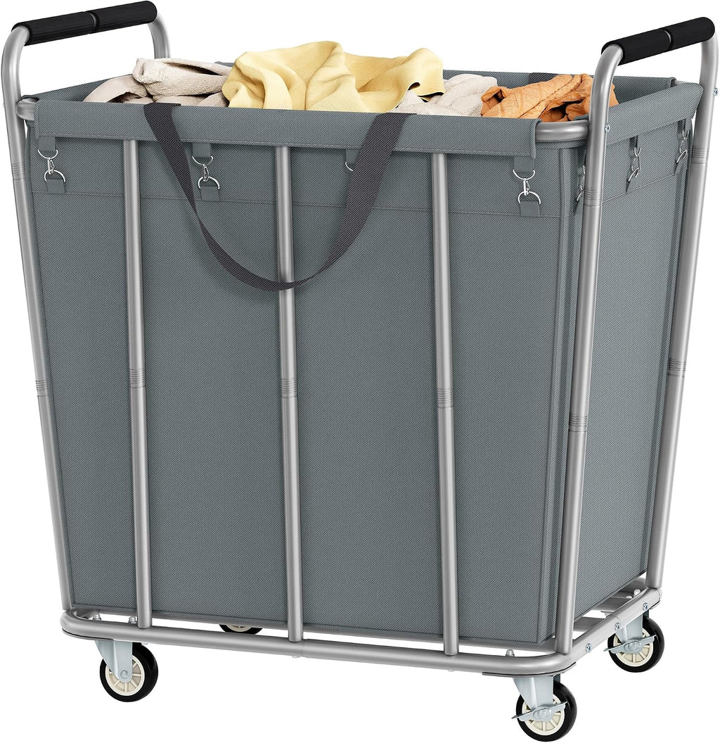 Hoctieon Large Laundry Cart with Wheels, 400L Heavy Duty Laundry