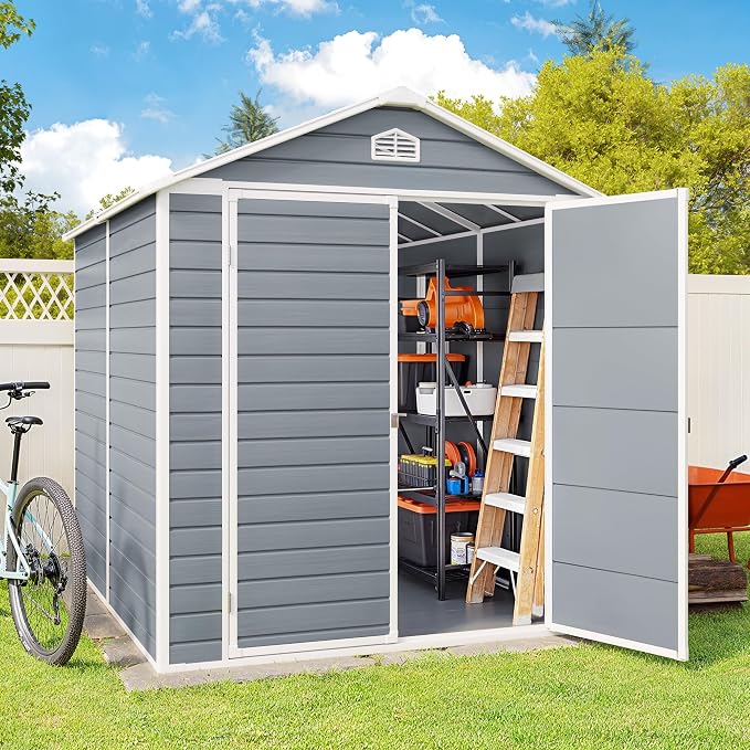 Gizoon 8x6 FT Outdoor Plastic Storage Shed - Image 2