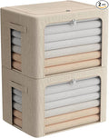 FHSQX Extra Large Clothes Storage Bins Foldable Metal Frame Storage Box by FHSQX