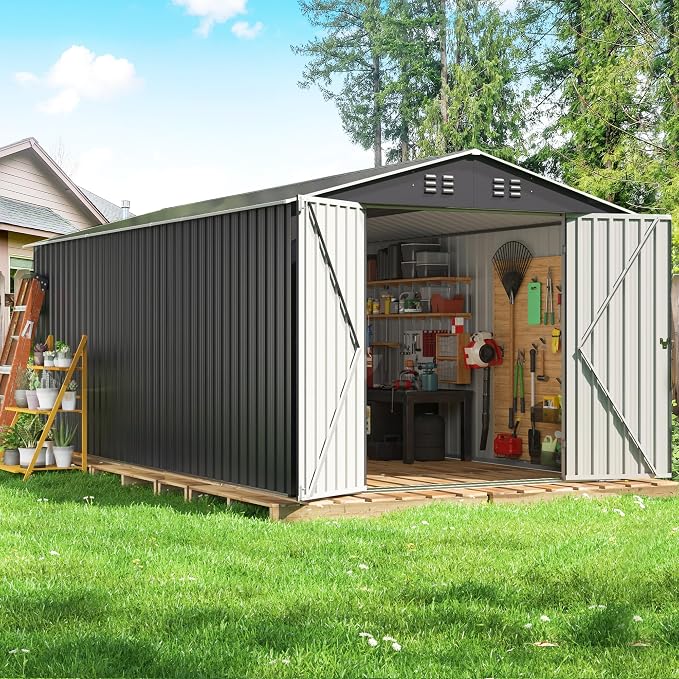 8x12 FT Outdoor Storage Shed, Garden Shed by AirWire