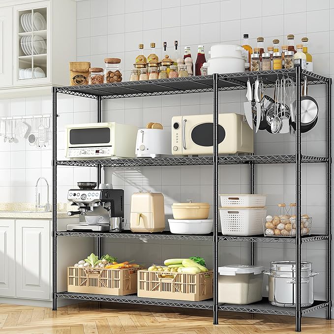 52.4W Wire Shelving Rack, 4Tier Metal Shelving Unit, 1120LBS Heavy Duty Storage - Image 2