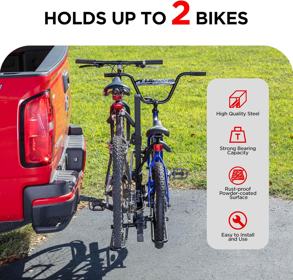 Young 2 Bike Rack Hitch Mount Foldable Platform Style, Bicycle Carrier