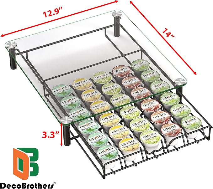 Deco Brothers Crystal Tempered Glass K-Cup Holder Drawer - Image 2