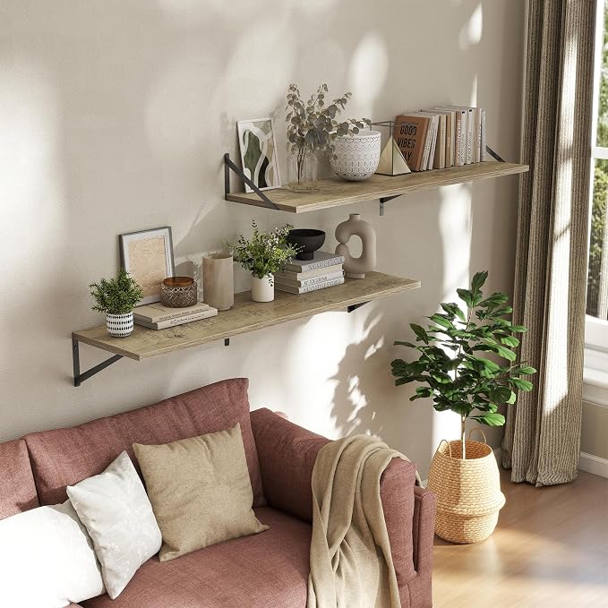 Deep Floating Shelves Wall Mounted, Living Room, Office - Image 2