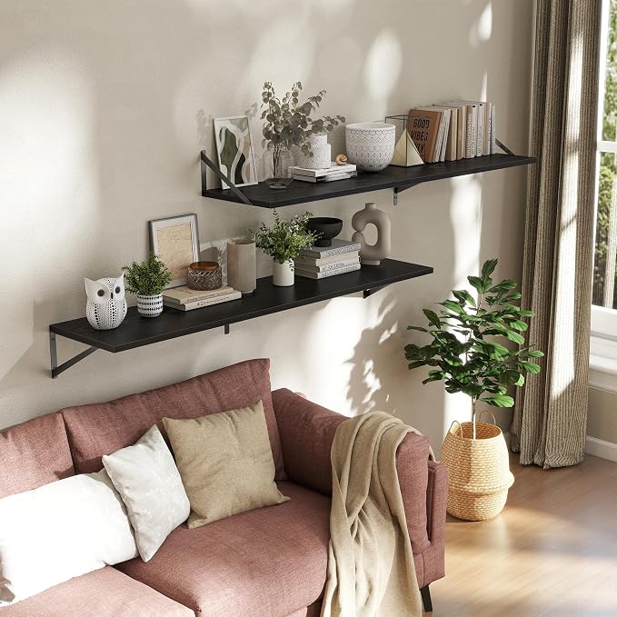 Deep Floating Shelves Wall Mounted, Living Room, Office - Image 2