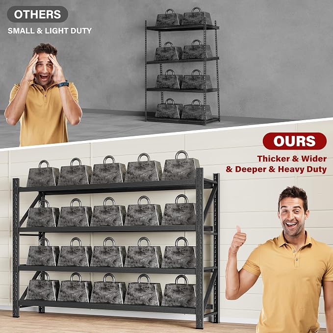 8000LBS Heavy Duty Garage Shelving Units, Metal Garage Shelves, Large Storage - Image 8