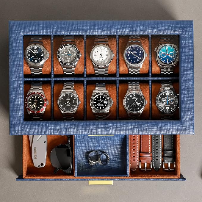 ROTHWELL 10-Slot Watch Box in Leather - Image 4