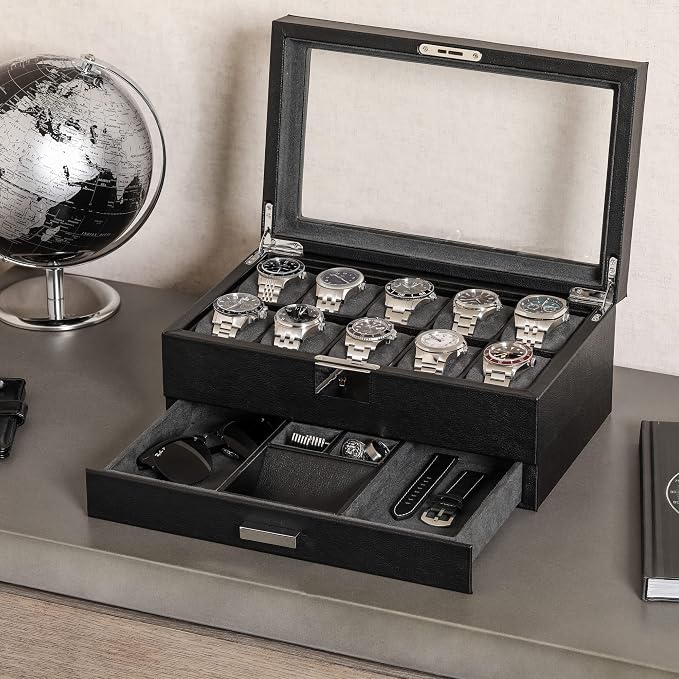 ROTHWELL 10-Slot Watch Box in Leather - Image 3
