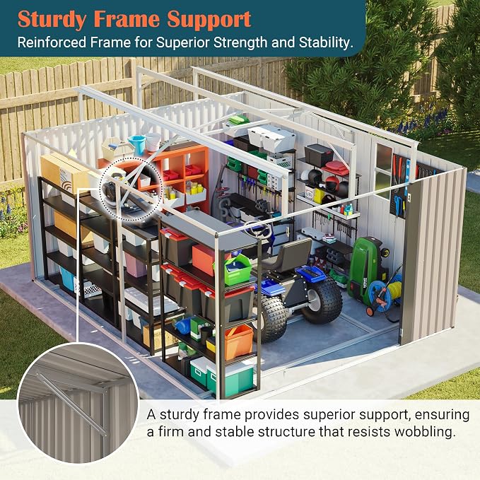 10x12 FT Metal Storage Shed - Image 3