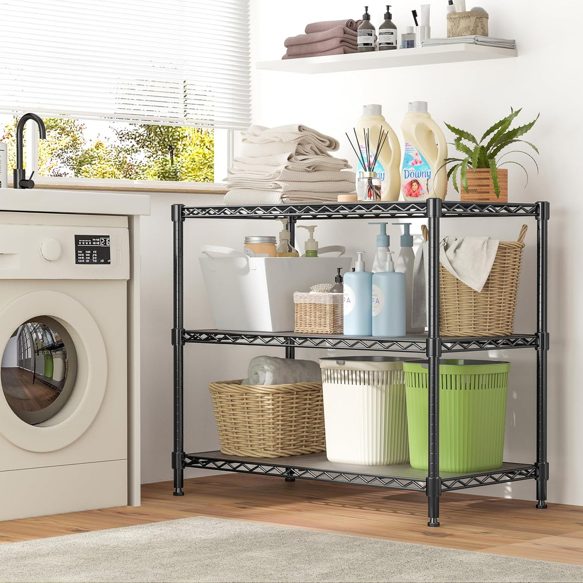 3-Tier Storage Shelves 450LBS Metal Shelving Unit, Adjustable Wire