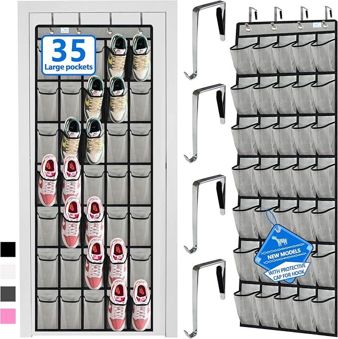 over the door shoe organizer, 2025 upgraded, shoe organizer, 35 Huge pockets by Zebricolo
