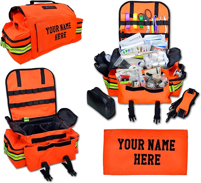 Lightning X Personalized First Responder EMT EMS Trauma Bag w/Stocked First Aid by LightningXProducts