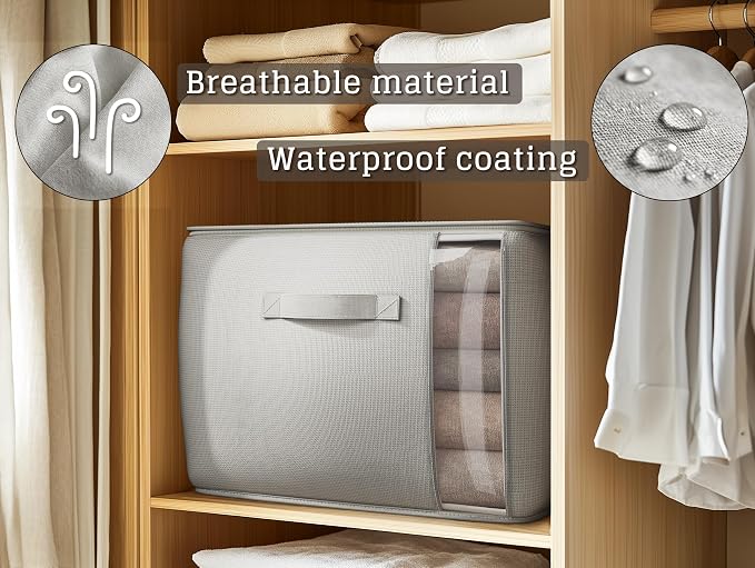 Vailando Large Canvas Comforter Storage Bags Closet Organizer - Image 2