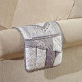 Brilliant Sunshine Grey Heart Love Patchwork Couch Armrest 5 Pockets Organizer by BrilliantSunshine