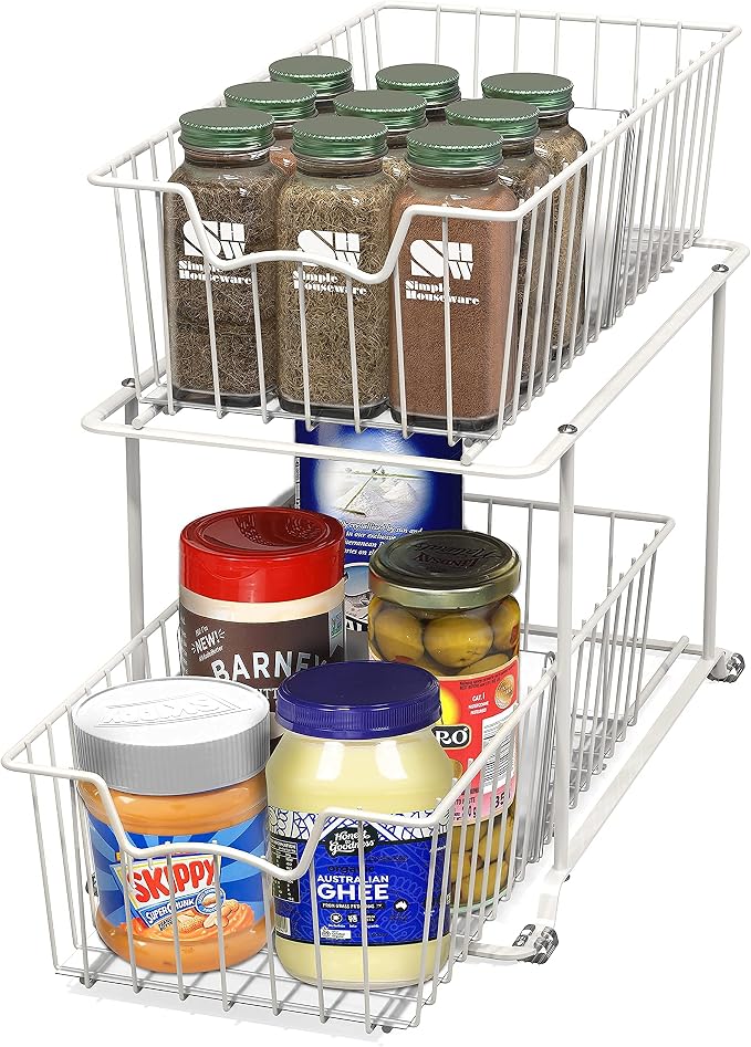 Simple Houseware 2 Tier Cabinet Wire Basket Drawer Organizer - Image 3