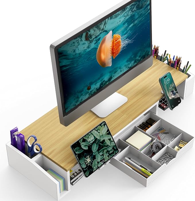 Simple Houseware Desk Dual Monitor Stand Riser - Image 2