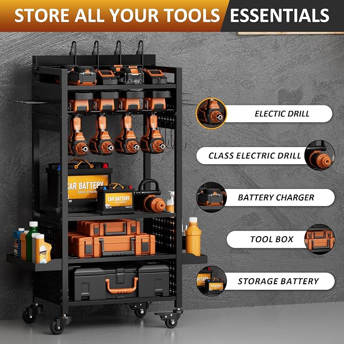 Power Tool Organizer Rolling Cart - Image 4