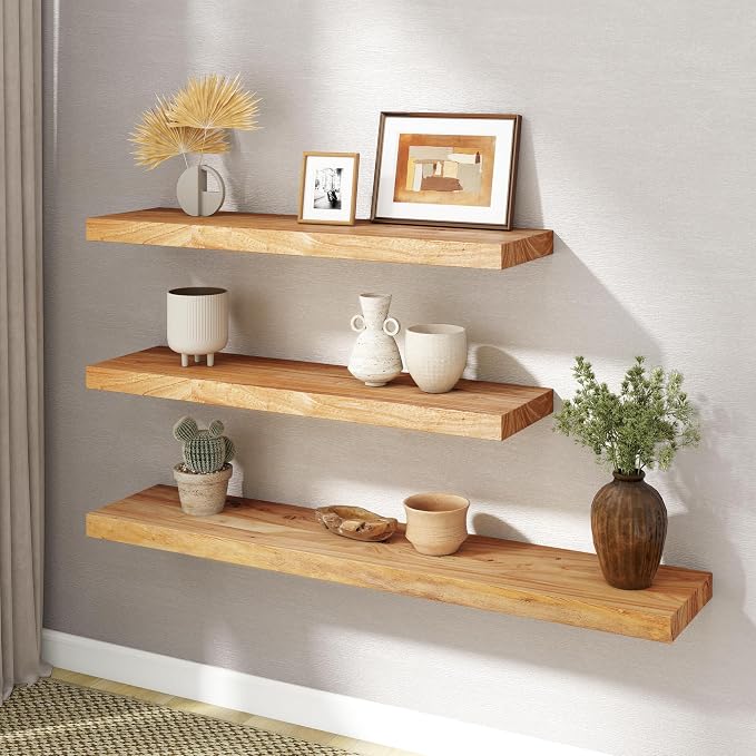RICHFOCUS Elm Floating Shelves for Wall - Image 2