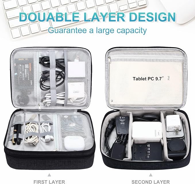 CILLA Electronics Organizer Travel, Travel Cord Organizer Case, Compact - Image 2