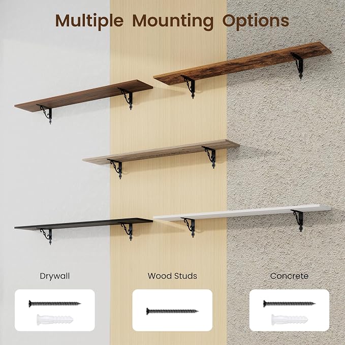 RICHFOCUS Floating Shelves for Wall Decor, 47.3W x 8D Shelves Set of 2 - Image 6