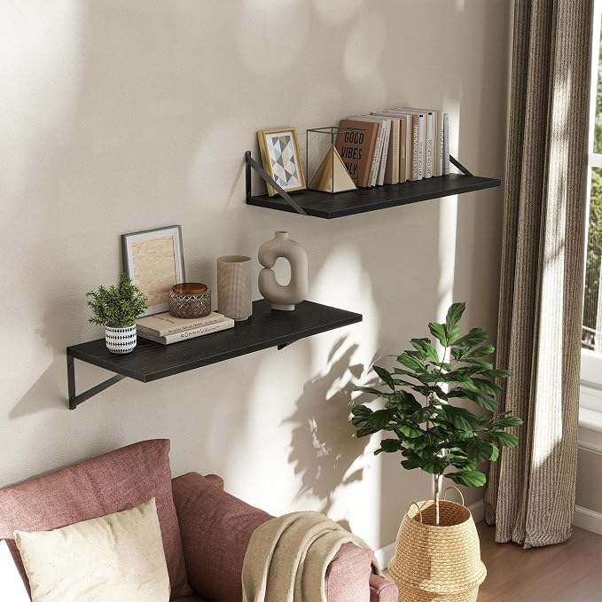 Deep Floating Shelves Wall Mounted, Living Room, Office - Image 2