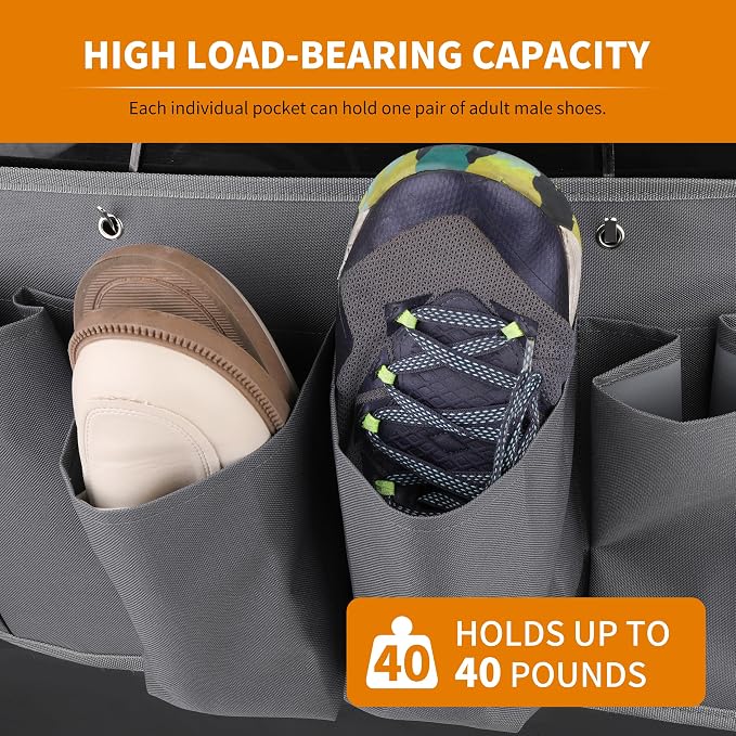 RV Shoe Pockets 6 Large Pockets Heavy Hanging Bedside Storage Organizer - Image 3