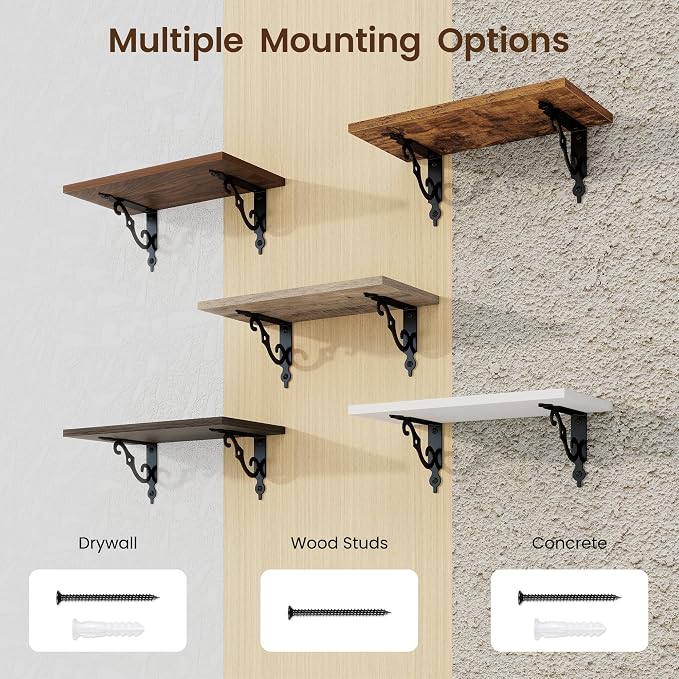RICHFOCUS Floating Shelves for Wall Decor, 8 Inch Deep Floating Shelves Set of 2 - Image 6