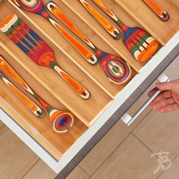 Totally Bamboo Expandable 5-Compartment Drawer Organizer, Expands from 13 to - Image 2