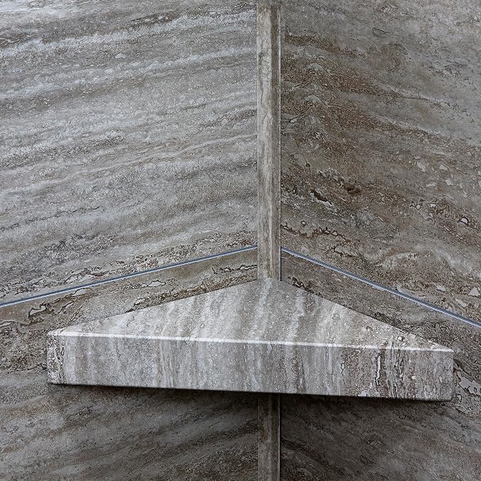 Palisade Vinyl Waterproof Corner Shower Shelf in Grecian Earth - Image 5