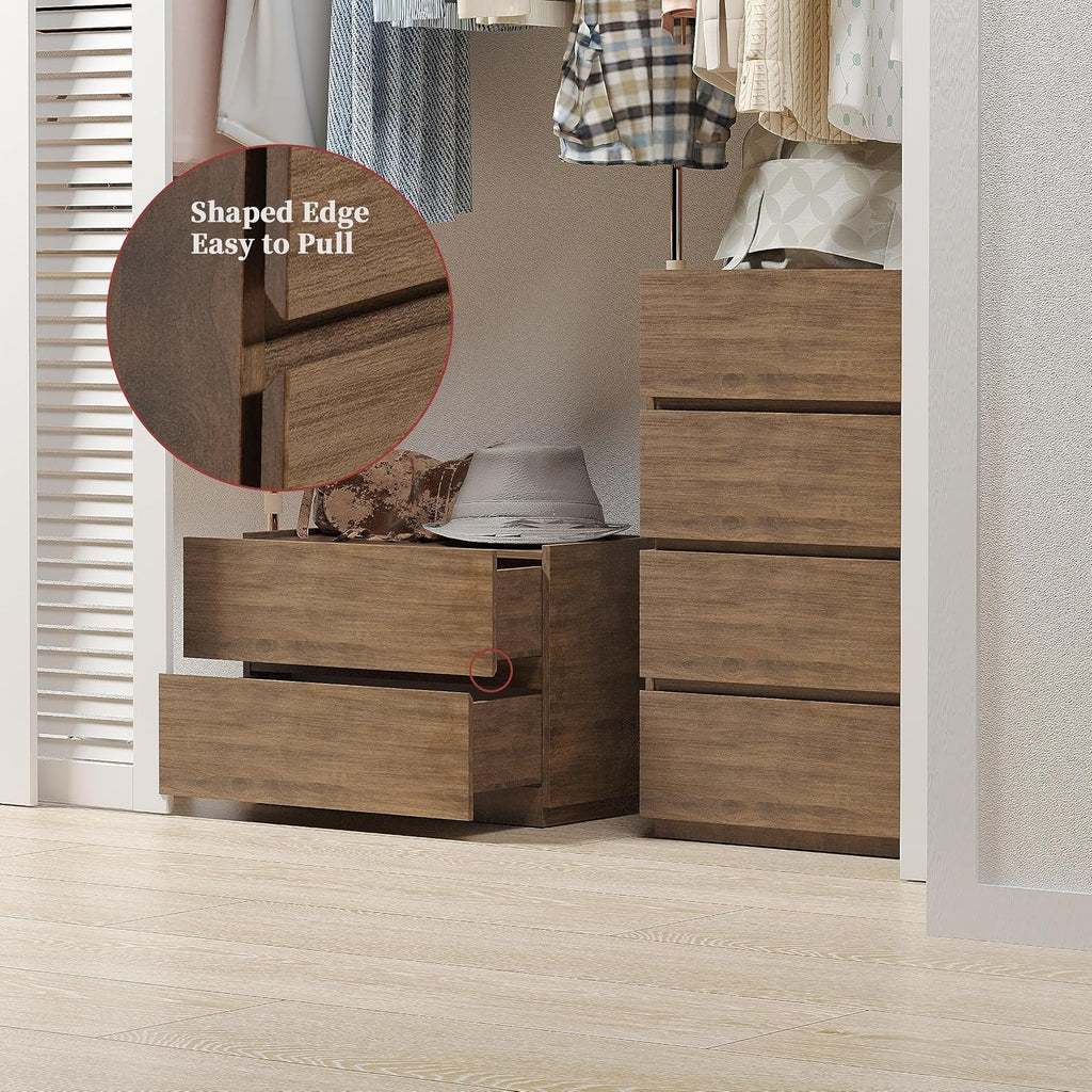 woodtalks Stackable 2 Drawer Dresser, Multi-Purpose Storage Closet