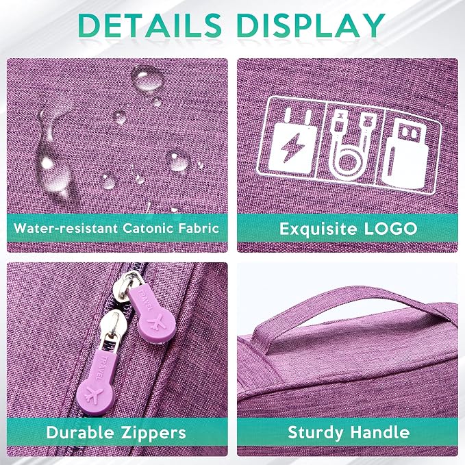 Electronics Organizer Travel Cable Organizer Bag Waterproof Portable Digital - Image 5