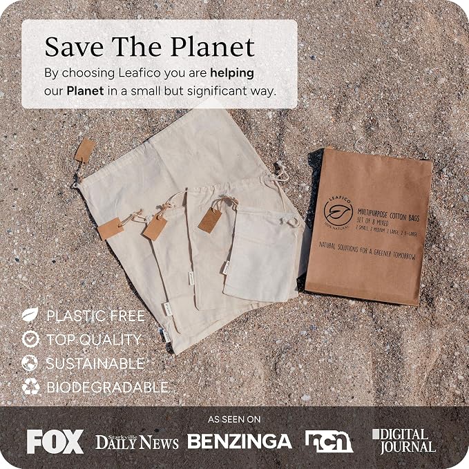 LEAFICO Organic Cotton Reusable Produce Bags - Image 6