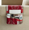 Brilliant Sunshine Burgundy Floral Patchwork Couch Armrest 5 Pockets Organizer by BrilliantSunshine